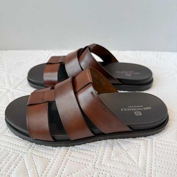 Bruno Magli Men's Brown Leather Sandals Size 10.5 - Picture 3 of 10